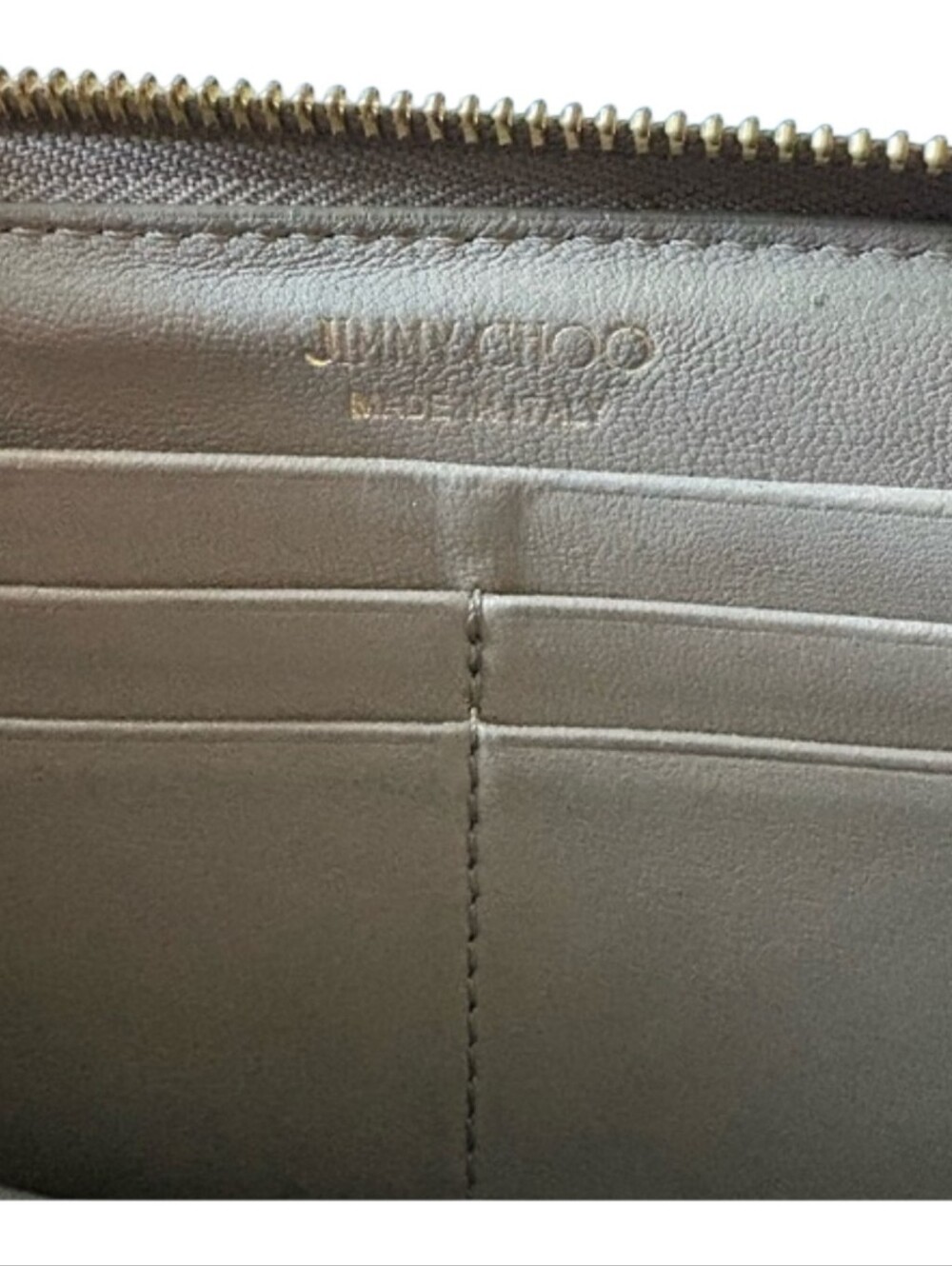 Jimmy Choo Filipa Metallic Silver/Grey Star-Studded Zip Wallet W/ Dusty & COA - Picture 10 of 12